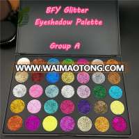 2017 FashionNo animal fat pressed metallic shimmer glitter eyeshadow powder palette private label glitter eyeshadow