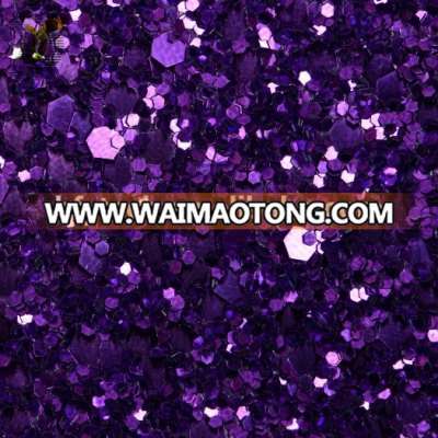 2017 Hot Seller Chunky Glitter PU Leather for Wallpaper Decoration