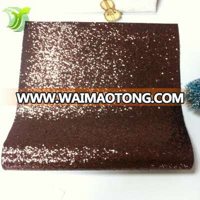 2017 Amazing Bronze Coffee Chunky Glitter PU Leather for Wallpaper Decoration