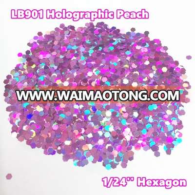 Mixed Hexagon Holographic Cosmetic grade, Christmas Occasion and polyester Material glitter powder